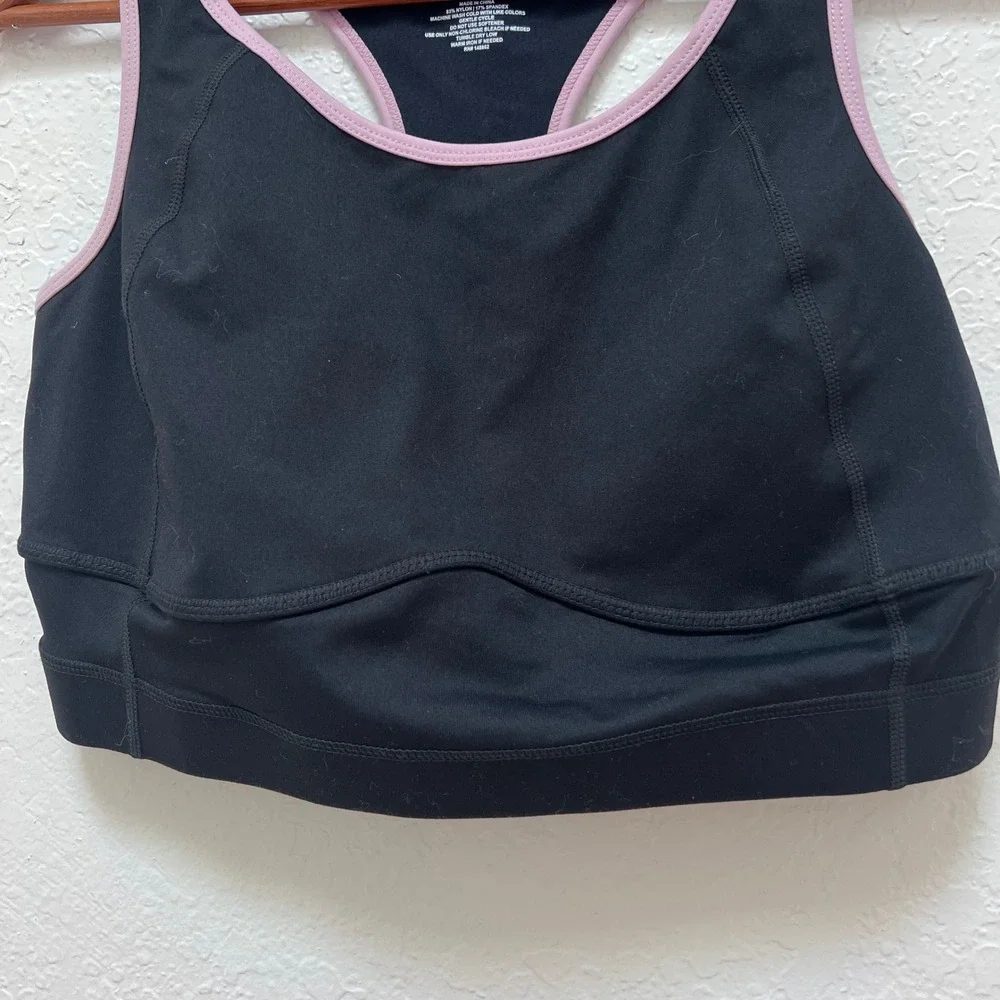 Torrid Active Womens Black Lilac Strappy Racerback Sports Bra Size 1 - Picture 4 of 8